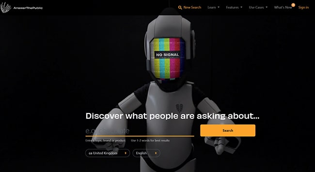 Phần mềm seo website Answer The Public